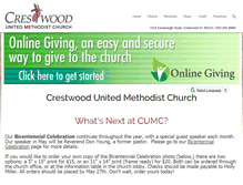 Tablet Screenshot of crestwoodmethodist.com